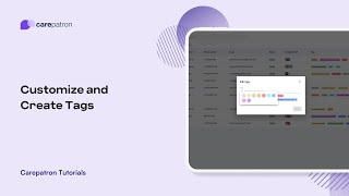 Carepatron Tutorials: Create and customize tags