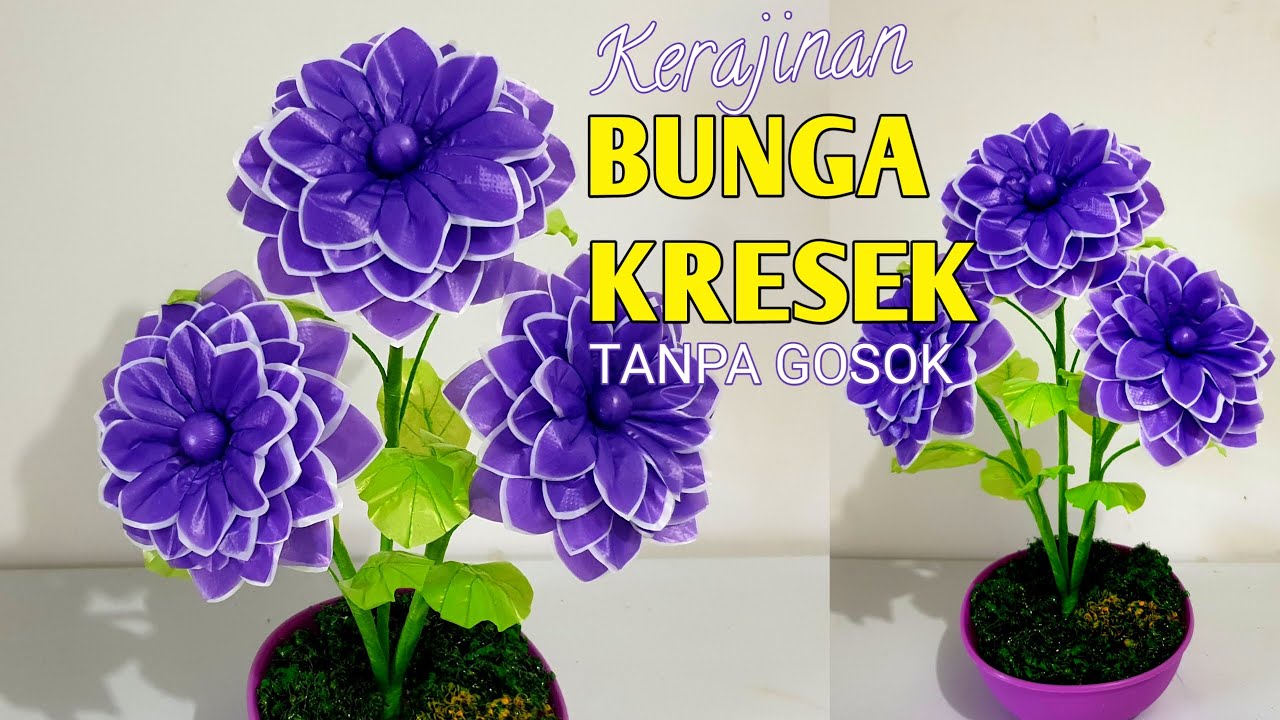 Diy Bunga; Kerajinan Bunga Plastik Kresek - Tutorial Membuat Bunga ...