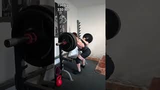 150 kg / 330 lbs Squat @66 kg / 145 lbs BW