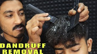 Dandruff Removal Treatment by Master Abhijit | Head Massage \u0026 Dandruff Scratching | Neck Cracking