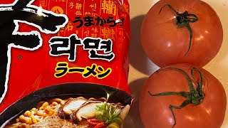 토마토 신라면. トマト辛ラーメン。tomato shin ramyun.