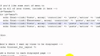 Cakephp Tutorial 20 - Simple menu ENG