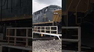 CSX Locomotive On Norfolk Southern Railroad Manifest Train In Ohio