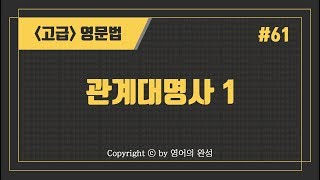 [고급영문법] #61. 관계대명사 1