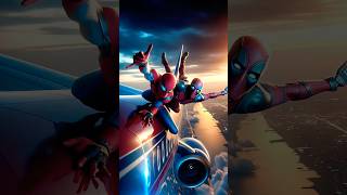 Trying to Catch a Plane…LITERALLY!  | Spider-Man vs Deadpool #shorts #spiderman #marvel #deadpool