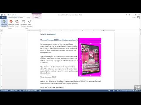Microsoft Word 2013 Tutorial | Image Transparency Microsoft Word 2013 Tutorial | Image Transparency
