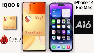 A16 Bionic vs Snapdragon 888+ Antutu Test / Heating Test Which is Best iPhone 14 Pro Max vs iQOO 9 🔥