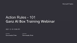 Ganz AI Box Deep Dive Training II Part 6 - Action Rules 101