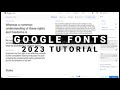 How to Use Google Fonts 2023