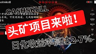 cashskull头矿项目来了！高风险高回报？日化收益7%！#链游 #网赚项目 #nft #