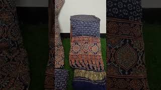 modal Silk Ajrakh Hand print 3 pics Suits #modalsilk #asfakdying#silk #ajrakh#ajrakhblockprint#reels