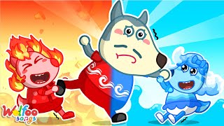 Sharing is Caring | Water vs Fire Siblings 🔥💧 Ep14 | Nursery Rhymes \u0026 Baby Songs | Wolfoo Channel