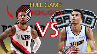 San Antonio Spurs vs Portland Trail Blazers Full Game Highlights