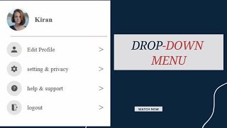 How to make drop down menu using HTML, CSS & JavaScript | User Account Toggle Menu HTML CSS