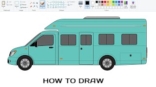How to draw Camper Van / Motor Home | Camper Van Drawing using Microsoft Paint.