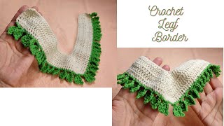 HOW TO CROCHET LEAF BORDER EASY | EASY CROCHET BORDER TRIM | CROCHET BORDER EDGING EMBELLISHMENTS