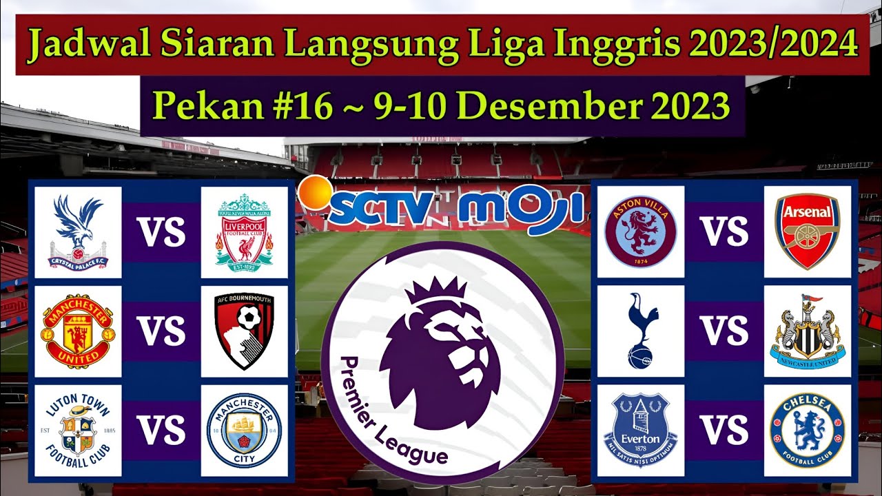 Jadwal Liga Inggris Live SCTV - Manchester United Vs Bournemouth - EPL ...