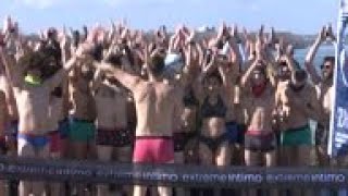 Dozens take part in underpants run by Danube river