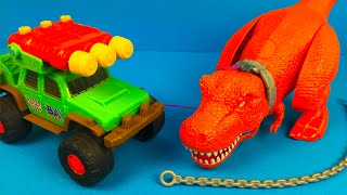 Matchbox on a mission Dino Trapper Trailer Dinosaur Toys for kids Talking TRex