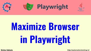 #42 Maximize the Browser in Playwright Java