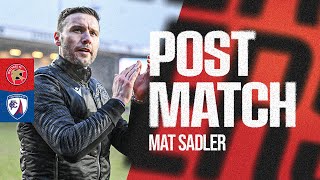 Post-match: Head Coach Mat Sadler delighted with comeback win over Chesterfield