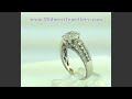 1.16ct bridal engagement ring 14k white gold egl certified 7.6mm wide pave set diamonds new