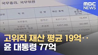 고위직 재산 평균 19억‥윤 대통령 77억 (2023.03.30/930MBC뉴스)