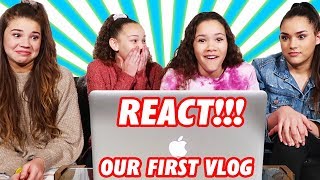 Reacting To Our First VLOG Ever | The Sister Tag