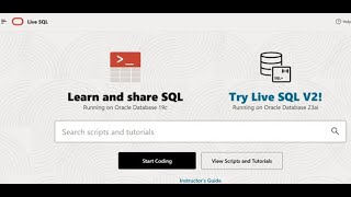 Oracle Live SQL Introduction