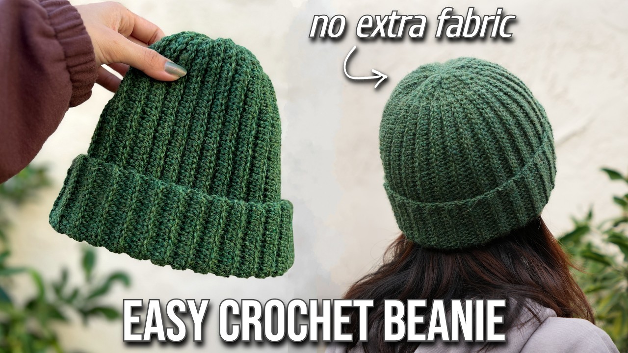 Easy Crochet Ribbed Beanie Tutorial For Beginners Youtube