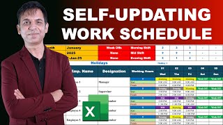 Create a SMART Work Schedule in Excel That Updates Itself! (Free File)
