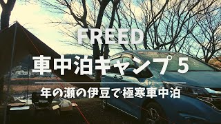 【車中泊】2021年を締めくくる、冬の伊豆で極寒車中泊！【フリード】