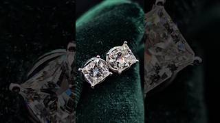 Серьги пусеты огранки Принцесса 1 карат. Выращеные бриллианты #cvddiamond #jewelry #пусеты