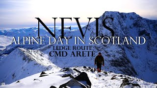 Ben Nevis, Ledge Route + CMD Arete - Scottish winter mountaineering