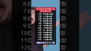 うっかりミスが多い人ランキング#shorts