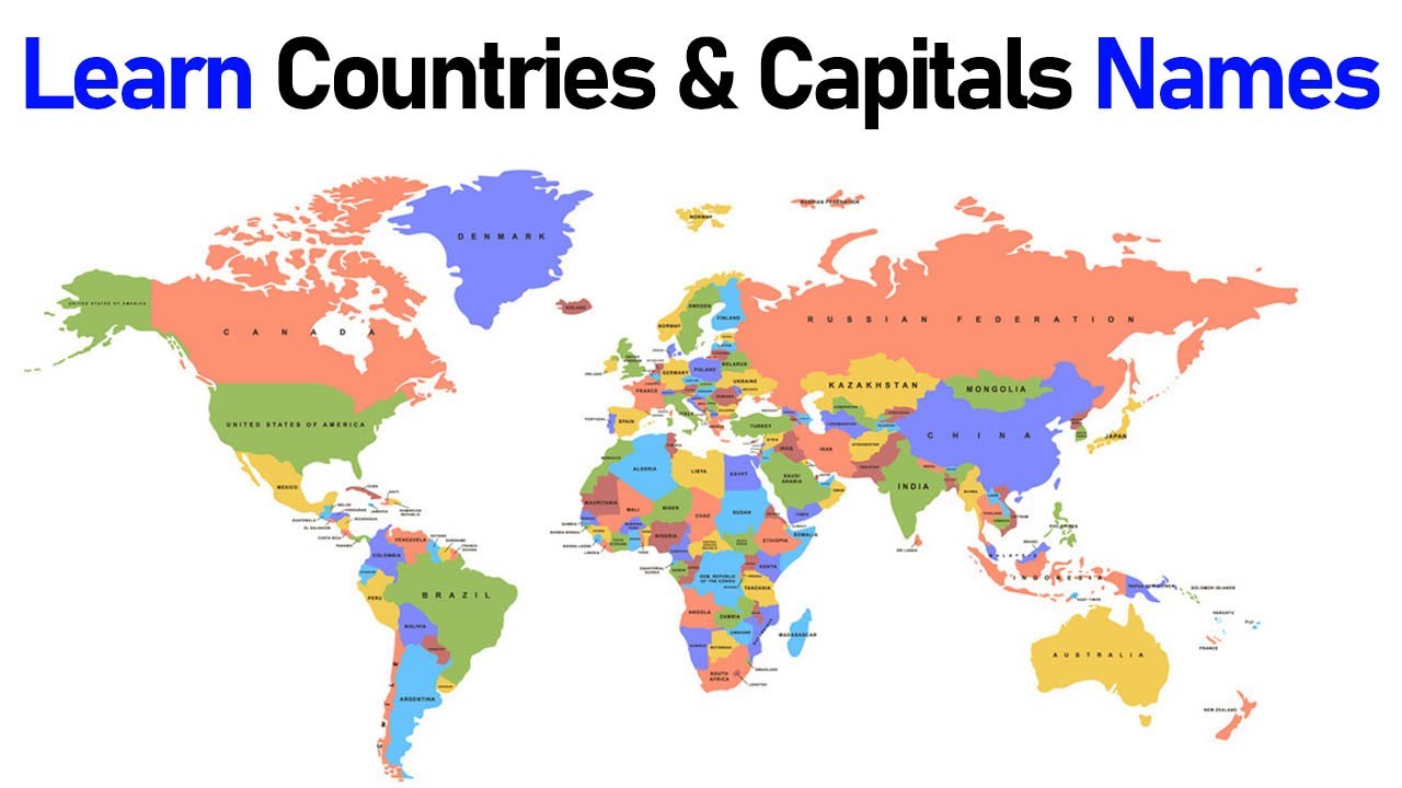 World Map Countries And Capitals