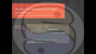 Graphic user interface for input in Python