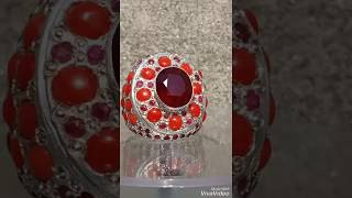 Kabul rubin mit korallenstein ring | hohe Schlagqualität | pigion blood red ruby rings | coral rings