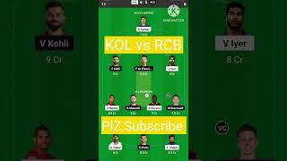 kol vs rcb ipl 9th Match dream11 team today match |Kolkata vs Bangalore dream11 today team #dream11