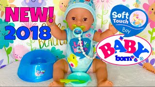 🐥NEW Baby Born Soft Touch Boy! Unboxing \u0026 Review + Feeding \u0026 Potty Training!🍼