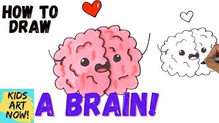 How to Draw a Brain! - Step by step cute!