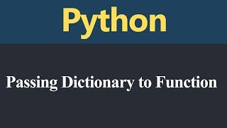 Passing Dictionary to Function in Python (Hindi)