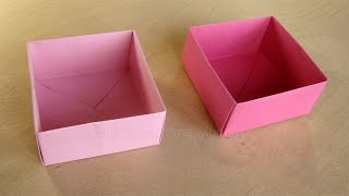 Schachtel mit Deckel basteln mit Papier - Origami Box falten - Basteln Ideen