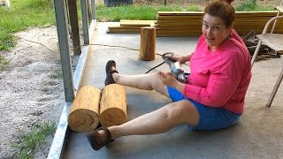 Becky Power Drills A Big Screw \u0026 Scott Helps Work On The Bench - My Homestead Life