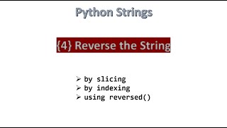 {4} Reverse the String || Python [ Hindi ]