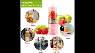 VITAMER 350ml Mini Portable Blender Juicer Cup USB Rechargeable Fruit Juice Maker Smoothie Maker