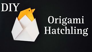 Easter origami | easy origami hatchling | chick in an egg origami | how to make a paper hatchling