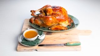 Apple-herb roast turkey with cider gravy – Savory