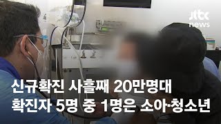 사흘째 20만명대…확진자 5명 중 1명 '소아·청소년' / JTBC News