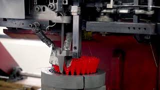 Zhenda red drill brush production